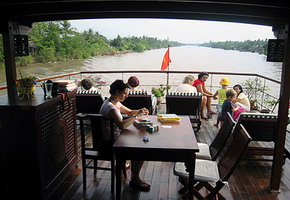 Mekong river view from Bassac Cruise, Mekong river cruise trip in Vietnam and Cambodia section