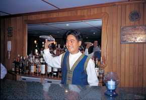 Bartender of Pandaw Cruise, Mekong river cruise trip, Vietnam and Cambodia section
